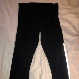 Lululemon cropped leggings with reflective strips